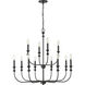 Savanne 12 Light 33.9 inch Matte Black Chandelier Ceiling Light